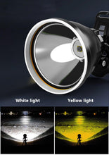 Load image into Gallery viewer, Rechargeable Adjustable Headlamp, Zoom/Waterproof LED White Yellow Color High Lumen Headlamp Flashlight Torch Power Bank For Adult Outdoor Camping Fishing Adventures