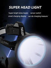 Load image into Gallery viewer, Rechargeable Adjustable Headlamp, Zoom/Waterproof LED White Yellow Color High Lumen Headlamp Flashlight Torch Power Bank For Adult Outdoor Camping Fishing Adventures