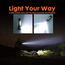 Load image into Gallery viewer, Rechargeable Adjustable LED Flashlight with Worklight Mini LED 4 Lighting Modes Flashlight with Water-Resistant COB Side Light Portable Zoomable High Lumens Lamp For Camping Hiking