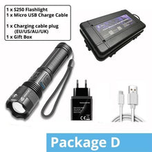 Load image into Gallery viewer, Rechargeable Adjustable Led Flashlights With High Lumen With Battery Display Super Bright Waterproof Flashlight 5 Lighting Modes For Adventure Hiking Camping Hunting New Design