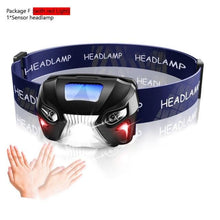 Load image into Gallery viewer, Rechargeable Adjustable LED USB Headlamp 10000Lm Powerfull Adjustable Waterproof Headlight Body Motion Sensor Head Flashlight For Outdoor Hiking Camping Torch Light Lamp