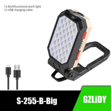 将图片加载到图库查看器,Rechargeable Adjustable USB LED Portable Charger Battery High Capacity with Digital Display LCD Screen Waterproof Flashlight COB Work Light For Repairing Outdoor Camping
