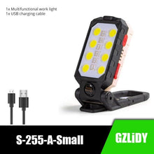 将图片加载到图库查看器,Rechargeable Adjustable USB LED Portable Charger Battery High Capacity with Digital Display LCD Screen Waterproof Flashlight COB Work Light For Repairing Outdoor Camping