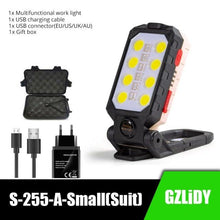 将图片加载到图库查看器,Rechargeable Adjustable USB LED Portable Charger Battery High Capacity with Digital Display LCD Screen Waterproof Flashlight COB Work Light For Repairing Outdoor Camping