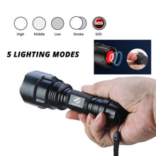 Load image into Gallery viewer, Rechargeable Adjustable Zoomable Waterproof LED Flashlight Super bright LED Tactical Torch Flashlight For Night Riding Camping Hiking Hunting & Indoor Activities