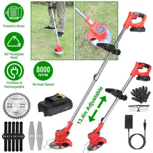 Load image into Gallery viewer, Rechargeable Electric Cordless Grass Trimmer with Alloy Saw Blade