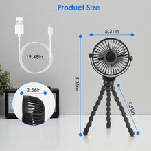 Load image into Gallery viewer, Rechargeable Handheld Fan with Flexible Tripod