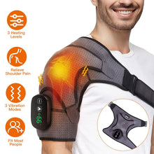 Load image into Gallery viewer, Rechargeable Heated Shoulder Wrap Massager Shoulder Brace Support with 3 Heating Levels