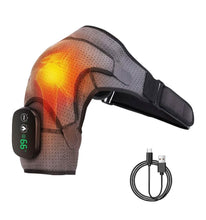 Load image into Gallery viewer, Rechargeable Heated Shoulder Wrap Massager Shoulder Brace Support with 3 Heating Levels