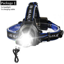 Load image into Gallery viewer, Rechargeable High Lumens Work Headlight Ultra Bright Headlamp LED Headlight Sensor Powerful Head Lamp Waterproof Flashlight For Adults Running Hiking Camping Fishing