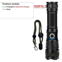Load image into Gallery viewer, Rechargeable LED Flashlights High Lumens Waterproof Zoomable Super Bright Tactical Flashlight Powerful USB LED CREE Flashlight Hand Lamp For Hiking Camping Household Outdoor Sport