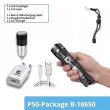Load image into Gallery viewer, Rechargeable LED Flashlights Waterproof Hnadheld Super Bright High Lumens Zoomable Powerful Lamp Bead Flashlight Torch For Outdoor & Indoor Camping Running Fishing Hiking Lamp