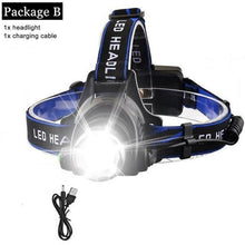 Load image into Gallery viewer, Rechargeable LED Headlamps Ultra-bright High lumens Zoomable Waterproof LED Headlight Head Torch Flashlight Head Lamp For Fishing Hands-Free Headlight
