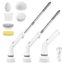 Load image into Gallery viewer, Rechargeable Telescopic Cleaning Brush 6 Replaceable Heads 2 Speed Adjustable Extension Arm