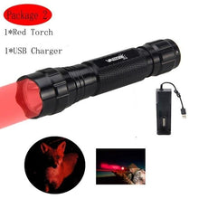 Load image into Gallery viewer, Rechargeable USB Charger High Lumen LED Light Tactical Flashlight With Rail Mount Led Light White Tactical Flashlight Pressure Switch For Long Distance Night Hunting