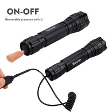 Load image into Gallery viewer, Rechargeable USB Charger High Lumen LED Light Tactical Flashlight With Rail Mount Led Light White Tactical Flashlight Pressure Switch For Long Distance Night Hunting