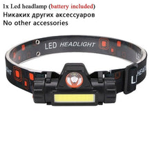 将图片加载到图库查看器,Rechargeable Waterproof Powerful LED Headlamp Portable Mini Built-in 18650 Battery Flashlight For Portable Head Lamp Flashlight, Outdoor Lightweight Durable Headlight For Outdoor Running Camping Reading Fishing Walking Jogging Headlight
