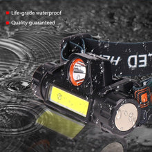 将图片加载到图库查看器,Rechargeable Waterproof Powerful LED Headlamp Portable Mini Built-in 18650 Battery Flashlight For Portable Head Lamp Flashlight, Outdoor Lightweight Durable Headlight For Outdoor Running Camping Reading Fishing Walking Jogging Headlight