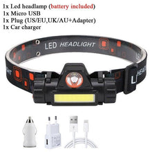 将图片加载到图库查看器,Rechargeable Waterproof Powerful LED Headlamp Portable Mini Built-in 18650 Battery Flashlight For Portable Head Lamp Flashlight, Outdoor Lightweight Durable Headlight For Outdoor Running Camping Reading Fishing Walking Jogging Headlight