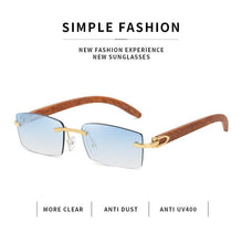 Load image into Gallery viewer, Rectangle Sunglasses for Men/Women Small Rimless Square Shade Eyewear Sunglasses For Men Super Clear Rimless Sunglasses Classic Driving Square Sunglasses