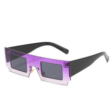 Load image into Gallery viewer, Rectangle Sunglasses for Women Retro Trendy Fashion Glasses Oval Lenses Narrow Thin Square Frame with UV400 Protection Decent Contrast Color Slice Box Style Glasses In Ocean Color Sunglasses For Men & Women