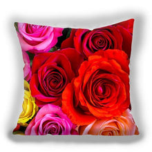 将图片加载到图库查看器,Red Flower Cushion Pillow Covers Love Pillow Covers Decorative Linen Square Couple Cushion Cases Home Decor Polyester Throw Pillow Case Super Soft Short Plush Cushion Cover Festive Home Decorative Cushions 45X45CM