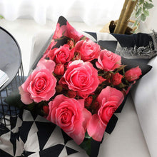 将图片加载到图库查看器,Red Flower Cushion Pillow Covers Love Pillow Covers Decorative Linen Square Couple Cushion Cases Home Decor Polyester Throw Pillow Case Super Soft Short Plush Cushion Cover Festive Home Decorative Cushions 45X45CM