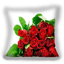 将图片加载到图库查看器,Red Flower Cushion Pillow Covers Love Pillow Covers Decorative Linen Square Couple Cushion Cases Home Decor Polyester Throw Pillow Case Super Soft Short Plush Cushion Cover Festive Home Decorative Cushions 45X45CM
