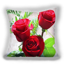 将图片加载到图库查看器,Red Flower Cushion Pillow Covers Love Pillow Covers Decorative Linen Square Couple Cushion Cases Home Decor Polyester Throw Pillow Case Super Soft Short Plush Cushion Cover Festive Home Decorative Cushions 45X45CM