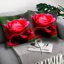 将图片加载到图库查看器,Red Flower Cushion Pillow Covers Love Pillow Covers Decorative Linen Square Couple Cushion Cases Home Decor Polyester Throw Pillow Case Super Soft Short Plush Cushion Cover Festive Home Decorative Cushions 45X45CM
