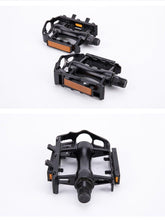 将图片加载到图库查看器,Reflective Setting On Both Sides All-aluminum Large Pedal Bicycle Universal Non-slip Pedal Riding Equipment Bike Pedals Mountain Road Bicycle Flat Pedal-Universal Lightweight Aluminum Alloy Platform Pedal For Travel Cycle-Cross The Road