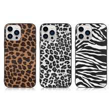 将图片加载到图库查看器,Retro Crocodile Leopard Snake Zebra Pattern Texture PU Leather Cases For iPhone 14 13 Phone Cover Unique Design Shockproof Soft Grip Leather Phone Case For iPhone