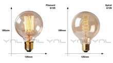 将图片加载到图库查看器,Retro Edison Bulb ST64 A19 T45 G80 G95 G125 Incandescent Light Bulb E27 220V 40W filament bulb lighting tubes Edison