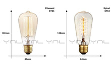 将图片加载到图库查看器,Retro Edison Bulb ST64 A19 T45 G80 G95 G125 Incandescent Light Bulb E27 220V 40W filament bulb lighting tubes Edison