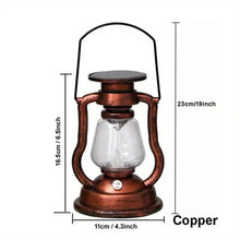 Load image into Gallery viewer, Retro Kerosene Lamp LED Horse Lantern Outdoor Waterproof Portable Rechargeable Solar Powered Flame Light