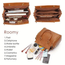 Load image into Gallery viewer, Retro PU Leather Handbag with Multi Card Slot