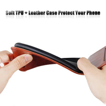 将图片加载到图库查看器,Retro PU Leather Shockproof Magnetic Wallet Flip Case Cover with Card Slot Holder for for iPhone Flip Leather Case for iPhone 12 Mini 6S 7 8+ 6 Plus Luxury Phone Cover for iPhone 11 Pro XR XS Max SE Flip Cases