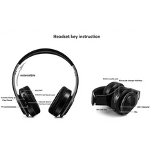 Load image into Gallery viewer, Retro Stereo Earphones Bluetooth Headphone Music Headset FM And Support SD Card With Mic And Volume Control, Wireless And Wired Headset