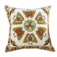 将图片加载到图库查看器,100% Cotton Embroidery Flower Pattern Pillow Cover Home Decoration Sofa Cushion Cover Housewarming Gift Pillow Case Decorative Embroidered Pillow Cover Handmade Cotton Cover For Throw Pillows Beautiful Modern Floral Patterns 45x45cm