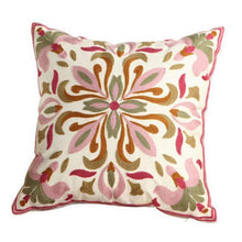 将图片加载到图库查看器,100% Cotton Embroidery Flower Pattern Pillow Cover Home Decoration Sofa Cushion Cover Housewarming Gift Pillow Case Decorative Embroidered Pillow Cover Handmade Cotton Cover For Throw Pillows Beautiful Modern Floral Patterns 45x45cm