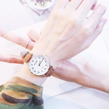Load image into Gallery viewer, Retro Trendy Atmosphere Quartz Watch Fashion Casual Female Student Watch Ultra Thin Digital Dial Woman Children Set Bracelet Watch Leather Band Luxury Quartz Watches Fashion Creative Watch