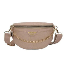 Load image into Gallery viewer, Retro Waist Bag PU Leather Fanny Pack Purse Leather with Gold Chain Strap Stylish Waist Pack Women Belt Bag Multifunctional Chest Bag