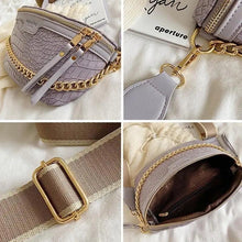 Load image into Gallery viewer, Retro Waist Bag PU Leather Fanny Pack Purse Leather with Gold Chain Strap Stylish Waist Pack Women Belt Bag Multifunctional Chest Bag
