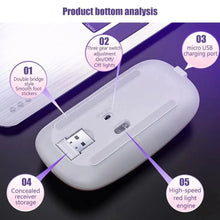Load image into Gallery viewer, Retro Wireless Mouse RGB Rechargeable Mouse Wireless Computer Mute Mouse Portable Mobile Optical Office Mouse with USB LED Backlit Gaming Office Mouse Laptop