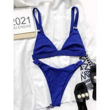 Load image into Gallery viewer, Rib Ring Linked High Cut Bikini Swimsuit