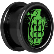 将图片加载到图库查看器,Green Grenade Black Anodized Screw Fit Plug Set 5/8