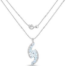 Load image into Gallery viewer, 7.27 Carat Genuine Blue Topaz and White Topaz .925 Sterling Silver Pendant