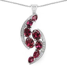 Load image into Gallery viewer, 7.29 Carat Genuine Rhodolite & White Topaz .925 Sterling Silver Pendant