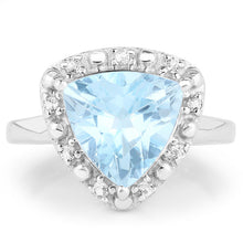 Load image into Gallery viewer, 5.05 Carat Genuine Blue Topaz and White Topaz .925 Sterling Silver Ring