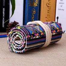 将图片加载到图库查看器,Roll Up Canvas Wrap Pencil Bag For Students Stylish Stationary Storage Pouch Unique Pencil Case For School
